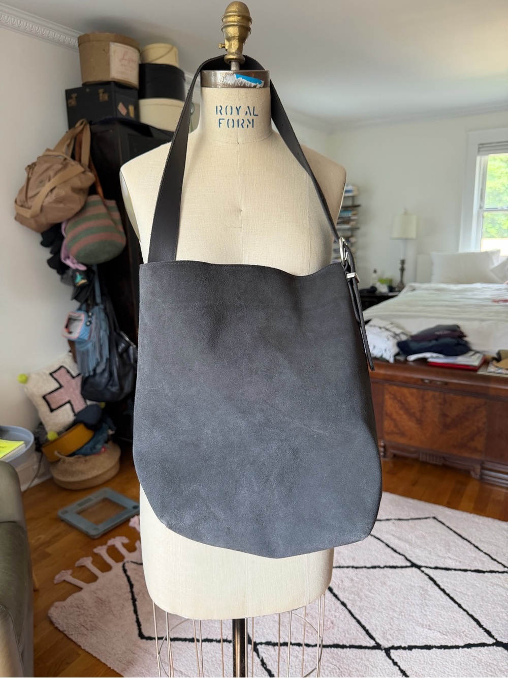 Madewell grey Suede bucket bag